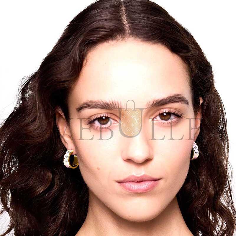 LOUIS VUITTON NANOGRAM ENAMEL EARRINGS M01831